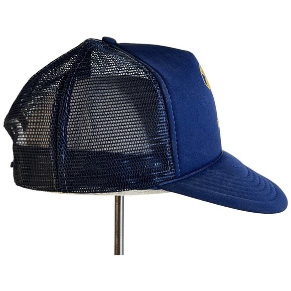 Vintage Speedy Alka Seltzer Hat Snapback Mesh Foam Logo Mascot Trucker Blue - Picture 2 of 11